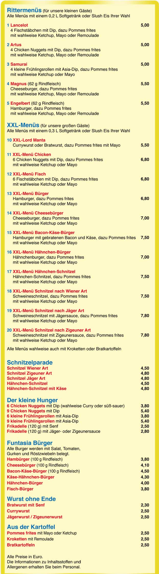 Speisen im Funtasia